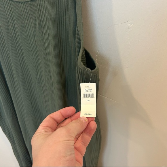Women’s Aerie Ribbed Racer Back Tank Midi Dress, Olive, Large - Picture 3 of 5